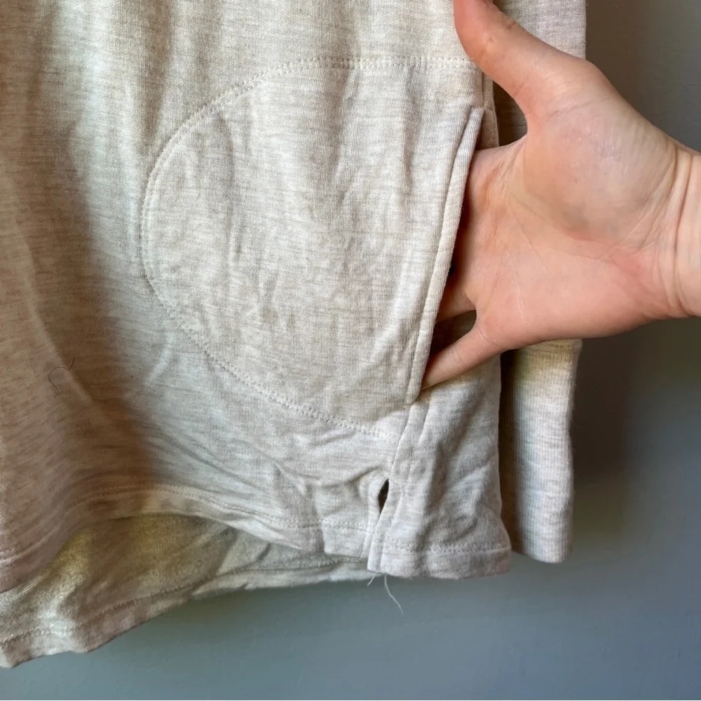 Athleta Cream Studio Split Neck Hoodie